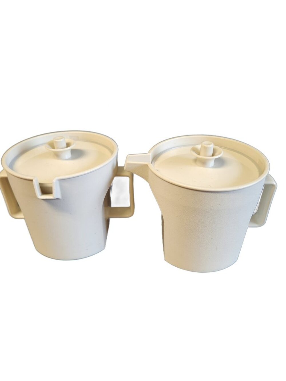 Vintage Tupperware Creamer & Sugar Set Beige 1414-15 1415-13 Made in Canada